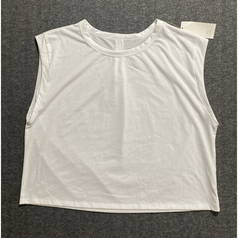 All in Motion Cropped Active White Tank Boxy Fit Size XL